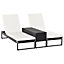 Outsunny 3 Pack Rattan Wicker Adjustable Lounge Chair with Cushions Set, Black