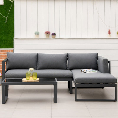 L shaped deals metal sofa