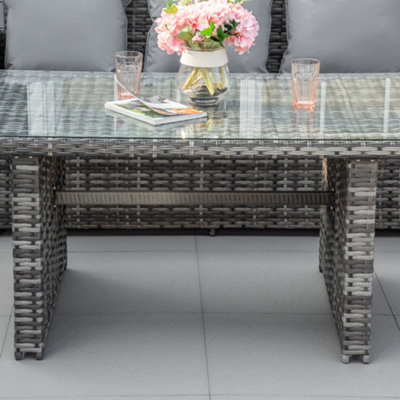Outsunny 3 PCS Outdoor All Weather Rattan Dining Sets Furniture Backyard Garden - 7