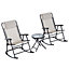 Outsunny 3 Pcs Outdoor Conversation Set with Rocking Chairs and Side Table Beige