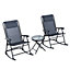 Outsunny 3 Pcs Outdoor Conversation Set with Rocking Chairs and Side Table Grey