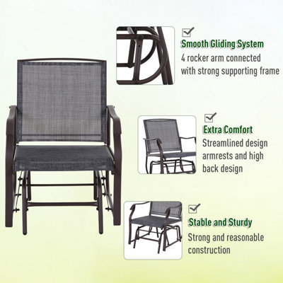 Outdoor sling deals back rocking chairs