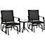 Outsunny 3 PCS Outdoor Sling Fabric Rocking Glider Chair with Table Set