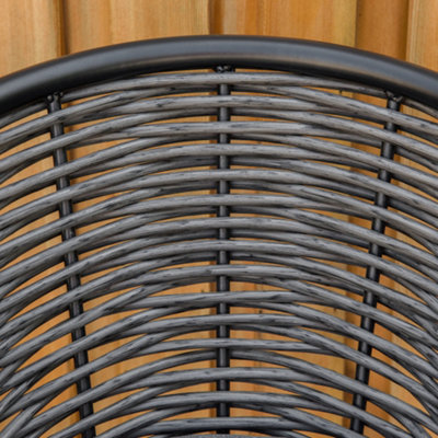 Outsunny 3 PCS Patio Resin Wicker Hand Woven Bistro Set 2 Chairs 1 Coffee Table - 9