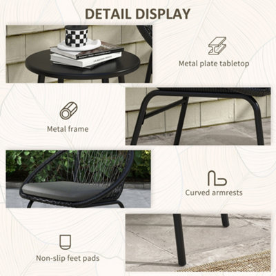 Balcony Table And Chair Set Small Apartment Balcony Table And Chairs Set Modern Garden Furniture Set Outdoor Patio Rattan Lounge Coffee Table Rattan Chair Bistro Table Set (Color : Table