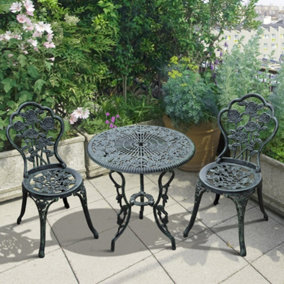 Outsunny 3 Pieces Bistro Set Furniture Garden Balcony Table 2 Chairs