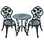 Outsunny 3 Pieces Bistro Set Furniture Garden Balcony Table 2 Chairs
