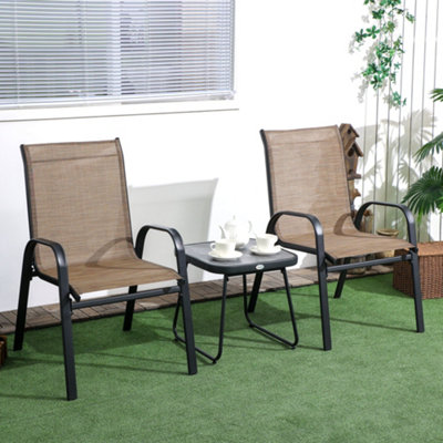 Metal mesh deals stackable patio chairs