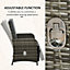 Outsunny 3 Pieces Rattan Bistro Set with Adjustable Backrest - Mix-Grey