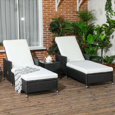 3 piece rattan sun deals lounger set