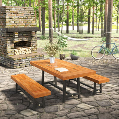 Bench dining set deals outdoor