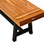 Outsunny 3 Pieces Tea Table Set Bench Dining Outdoor Acacia Wood Picnic