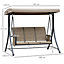 Outsunny 3 Seat Fabric Backyard Balcony Patio Swing Chair with Canopy Top