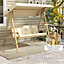 Outsunny 3 Seater Garden Swing Chair with Adjustable Canopy and Cushions, Beige