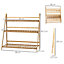 Outsunny 3-Tier Folding Bamboo Plant Stand Display Rack for Indoor & Outdoor