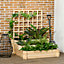 Outsunny 3 Tier Planters with Trellis for Vine Climbing, Wooden Raised Beds for Garden Patio, Outdoor Planter Box