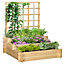 Outsunny 3 Tier Planters with Trellis for Vine Climbing, Wooden Raised Beds for Garden Patio, Outdoor Planter Box