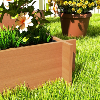Outsunny 3 Tier Wooden Garden Planters with Trellis for Vine Climbing Plants