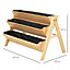 Outsunny 3 Tier Wooden Garden Raised Bed Plant with Clapboard and Hooks