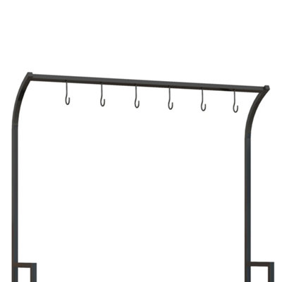 Outsunny 3 Tiered Plant Rack Stand with Hanging Hooks for Indoor ...