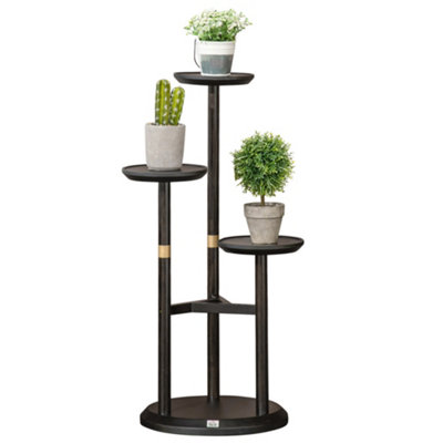 Outsunny 3 Tiered Plant Stand Corner Plant Rack Flower Pot