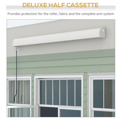 Outsunny 3 x 2.5m Electric Retractable Awning Sun Canopies for Door Window
