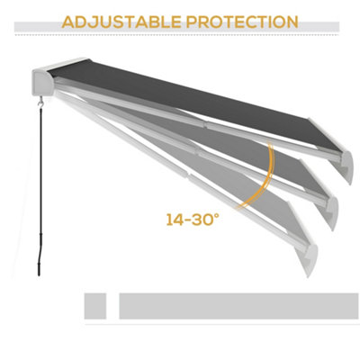Outsunny 3 x 2.5m Electric Retractable Awning Sun Canopies for Door Window