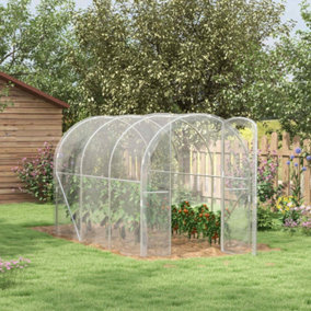 Outsunny 3 x 2 x 2m Polytunnel Greenhouse with Door Galvanised Steel Frame