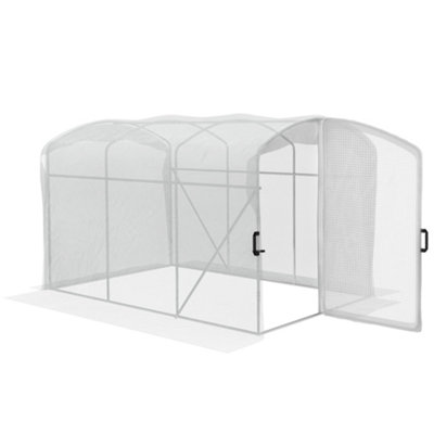 Outsunny 3 x 2 x 2m Polytunnel Greenhouse with Door, Galvanised Steel Frame