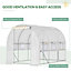 Outsunny 3 x 2 x 2m Walk-in Tunnel Greenhouse  PE Cover Mesh Window White
