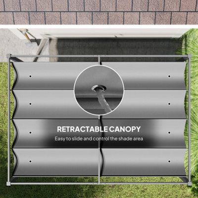Outsunny 3 x 2m Metal Pergola Gazebo Patio Sun Shelter Retractable ...