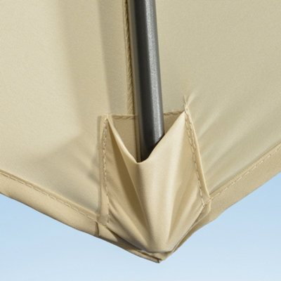 Outsunny 3 x 3(m) Cantilever Parasol with Cross Base, Garden Umbrella with 360 Rotation, Cream White,Please Use Weights Over 60kg
