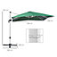 Outsunny 3 x 3(m) Cantilever Roma Parasol, Square Garden Umbrella with Cross Base, Crank Handle, Tilt, and Aluminium Frame, Green