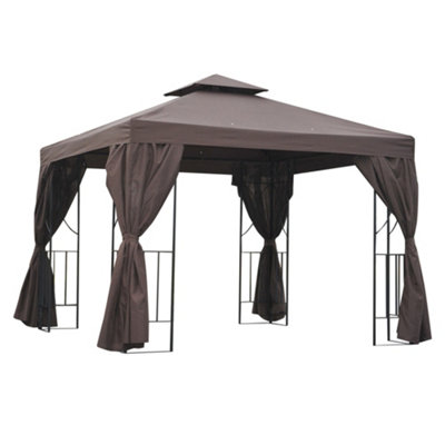 Outsunny 3 x 3(m) Garden Metal Gazebo Sun Shade Shelter Outdoor Party Tent