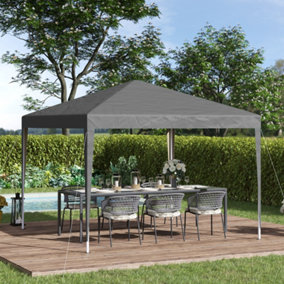 Outsunny 3 x 3 m Garden Pop Up Gazebo Marquee Party Tent Wedding Canopy Grey