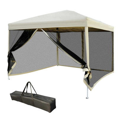 Outsunny 3 x 3(m) Gazebo Canopy Pop Up Tent Mesh Screen Garden Shade