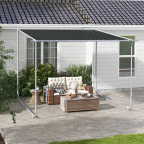 Outsunny 3 x 3(m) Mobile Pergola Kit, Event Shelter with Wheels, UV30+