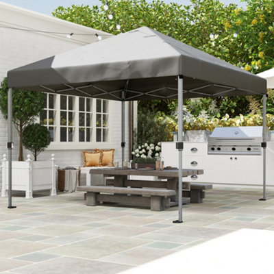 Outsunny 3 x 3(m) Pop Up Gazebo, Instant Shelter with 1-Button Push, Grey