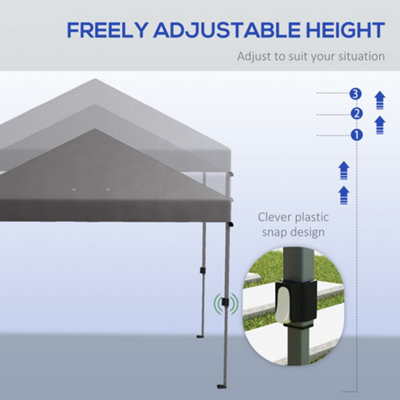 Outsunny 3 x 3(m) Pop Up Gazebo, Instant Shelter with 1-Button Push, Grey