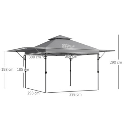 Premium Quality Outsunny 3x3m Pop Up Gazebo, Instant Shelter, 1-Button Push, Blue main image 1