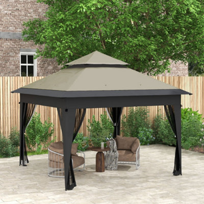 Outsunny 3 x 3(m) Pop Up Gazebo, Instant Shelter with Mosquito Netting, Grey