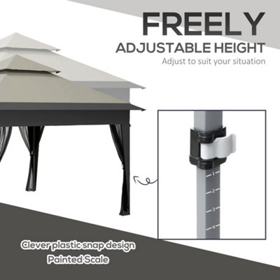 Outsunny 3 x 3(m) Pop Up Gazebo, Instant Shelter with Mosquito Netting, Grey