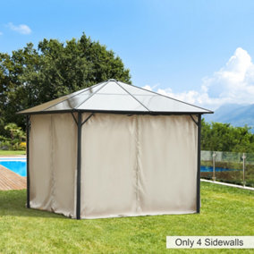 Outsunny 3 x 3(m) Universal Gazebo Replacement Sidewall Set, 4 Panels, Beige