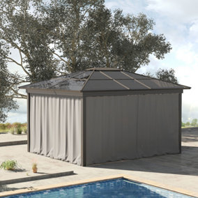 Outsunny 3 x 3(m) Universal Gazebo Replacement Sidewall Set, 4 Panels, Grey