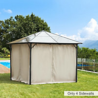 Outsunny 3 x 3(m) Universal Gazebo Replacement Sidewall Set with 4 Panels, Beige