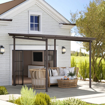 Outsunny 3 x 3(m) Waterproof Metal Pergola Easy to Assemble Lean to Pergola