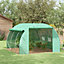 Outsunny 3 x 3 x 2 m Polytunnel Greenhouse Pollytunnel Tent Steel Frame Green