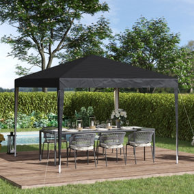 Outsunny 3 x 3m Garden Pop Up Gazebo Marquee Party Tent Wedding Canopy Black