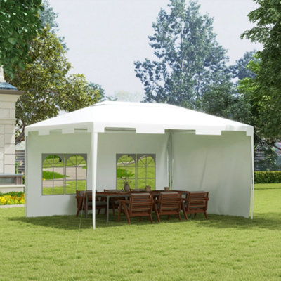 Outsunny 3 x 4 m Garden Gazebo Outdoor Canopy Marquee Party Tent White