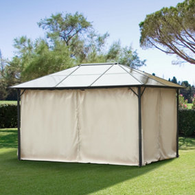 Outsunny 3 x 4(m) Universal Gazebo Replacement Sidewall Set with 4 Panels, Beige